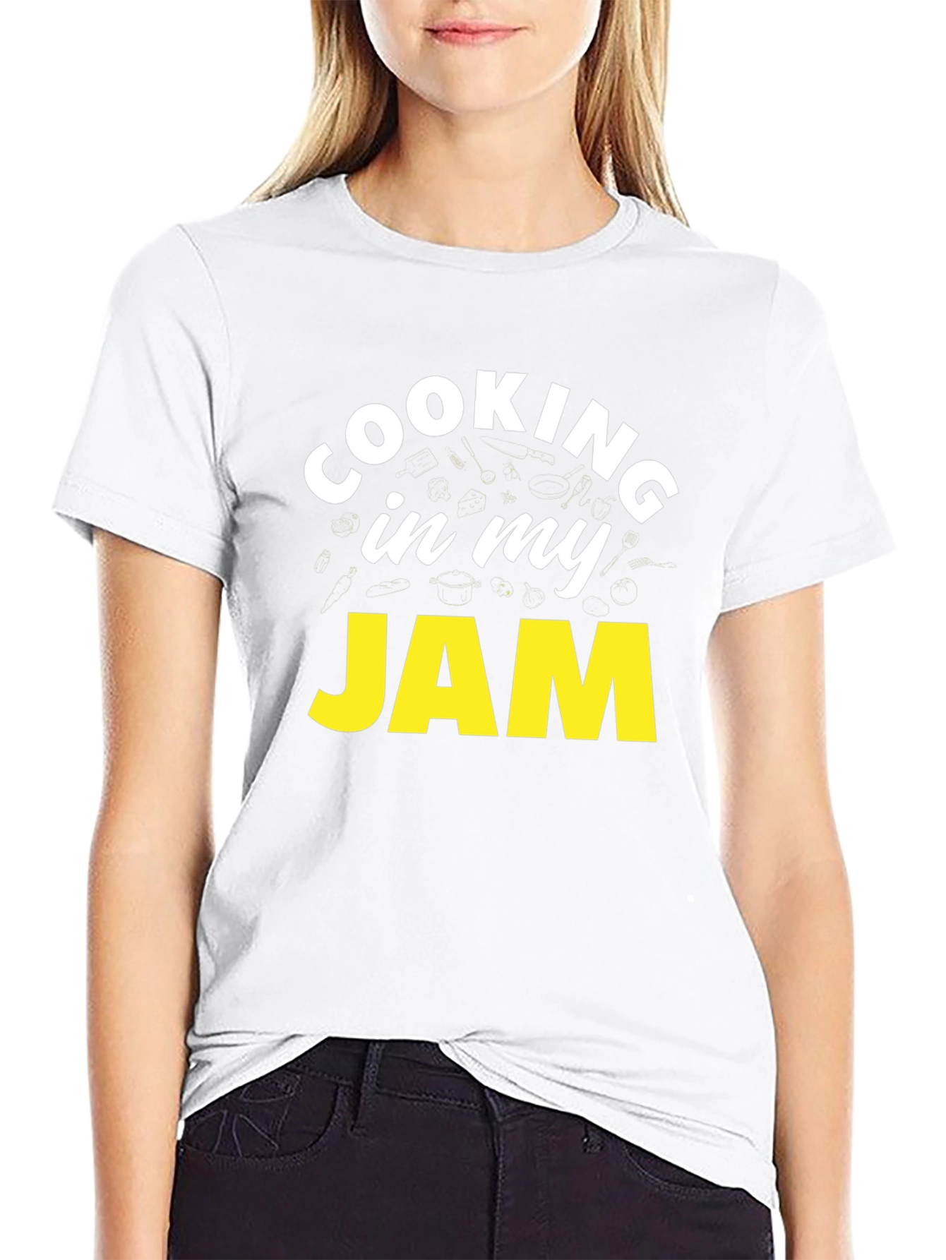 Cooking In My Jam Black Graphic Tee