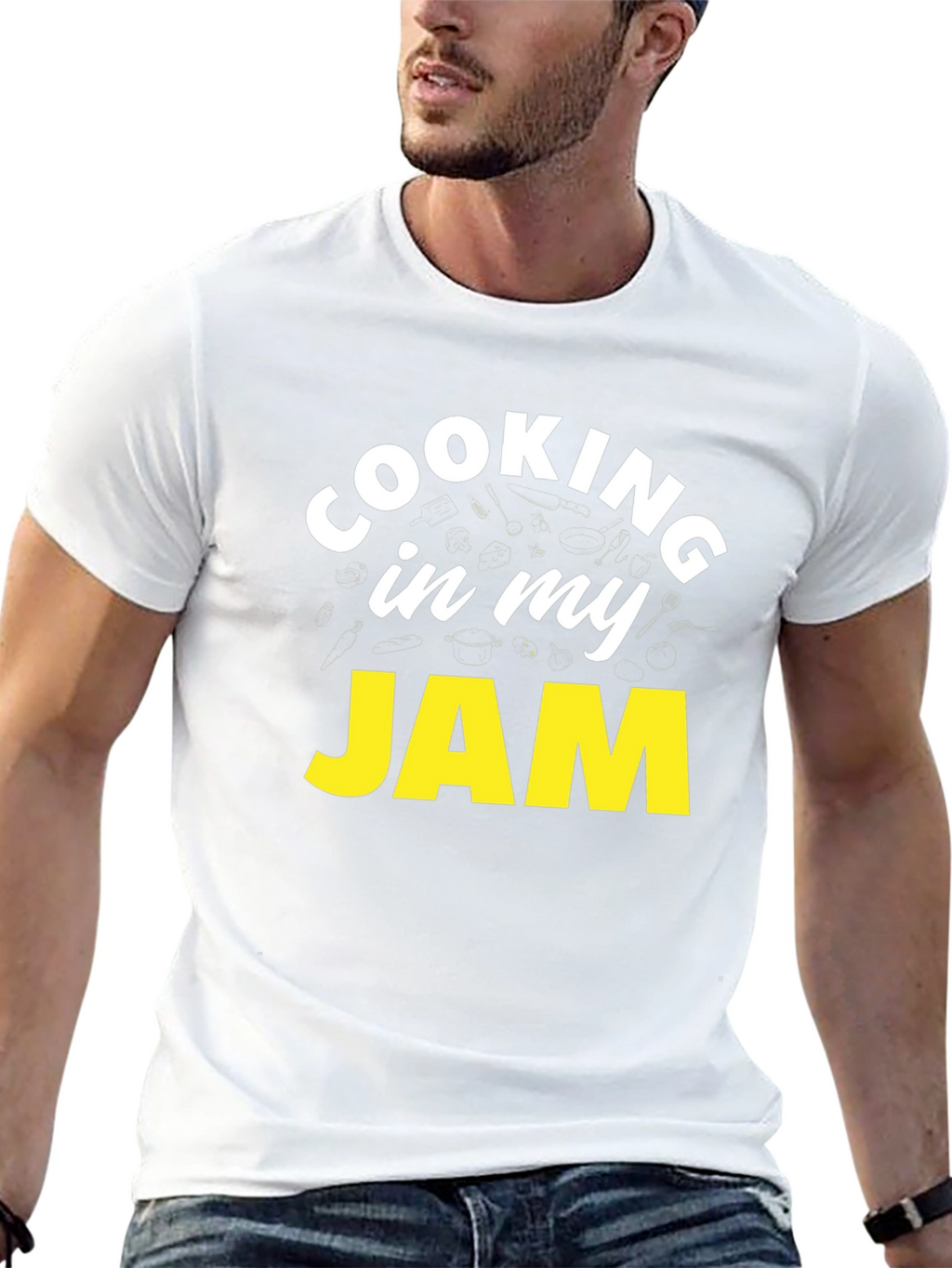 Cooking In My Jam Black Graphic Tee