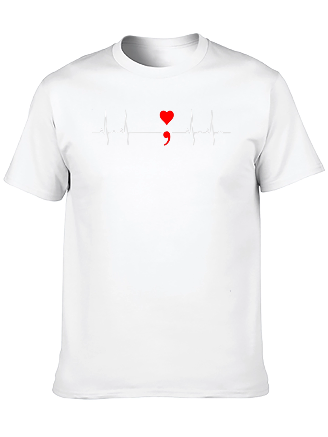 Heartbeat Semicolon Graphic Tee - Mental Health Awareness