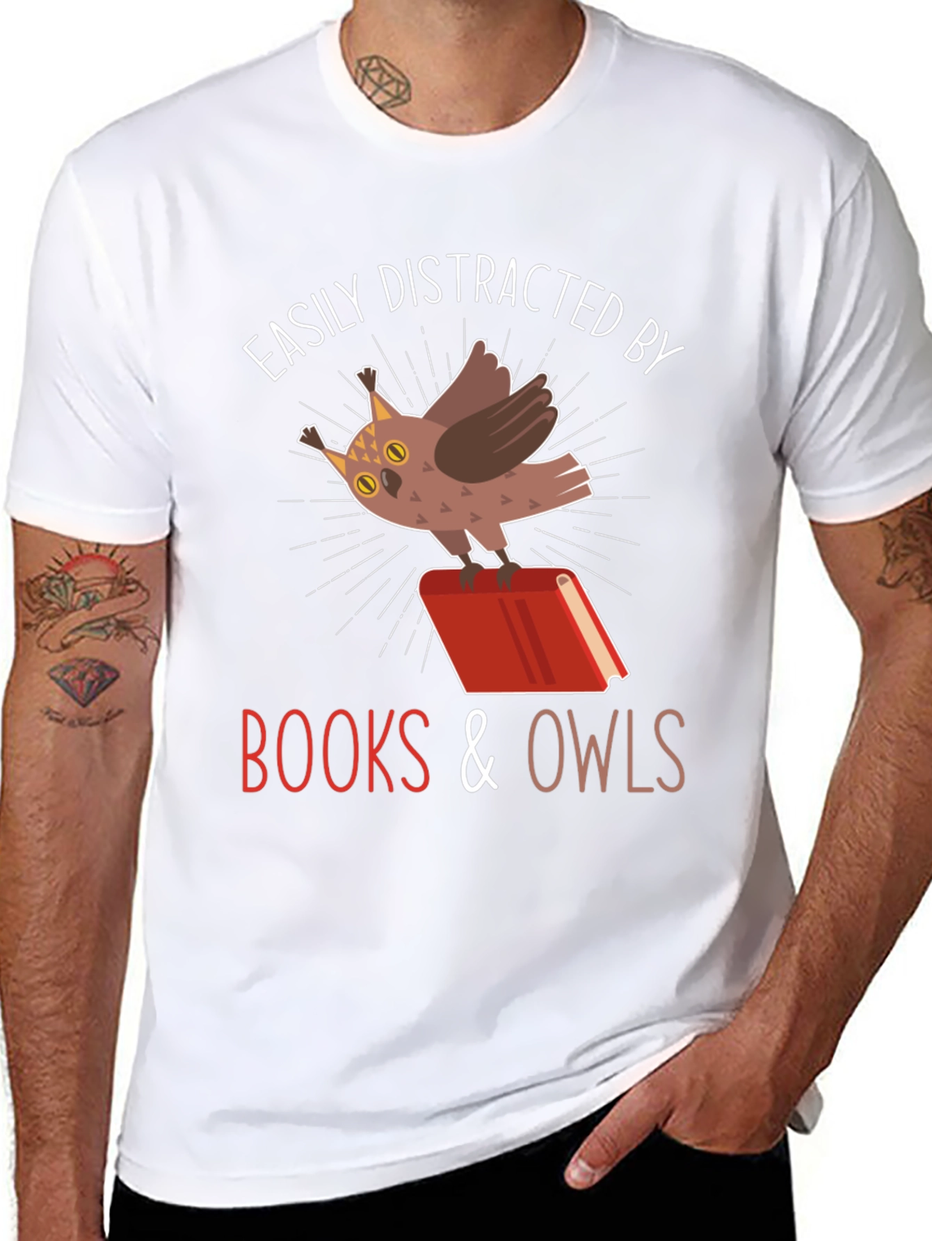 Easily Distracted By Books & Owls T-Shirt