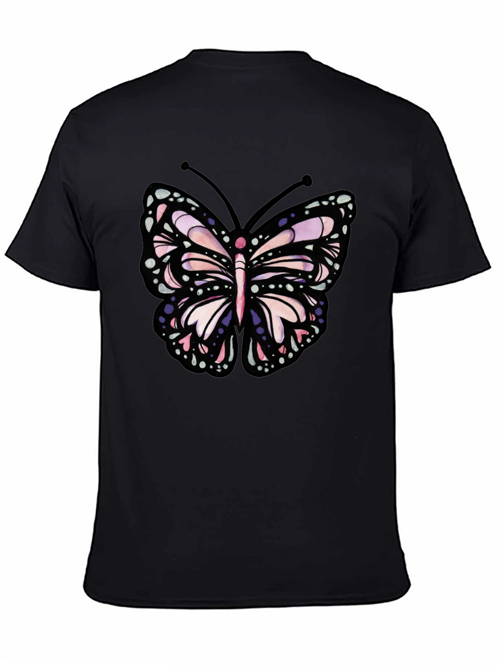 Butterfly Graphic Tee - Black Cotton Blend