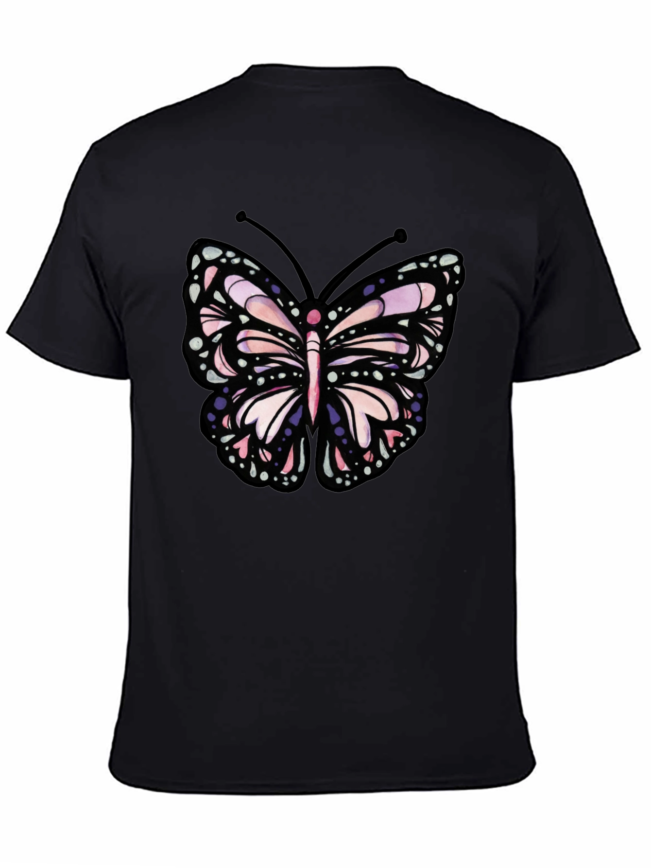 Butterfly Graphic Tee - Black Cotton Blend