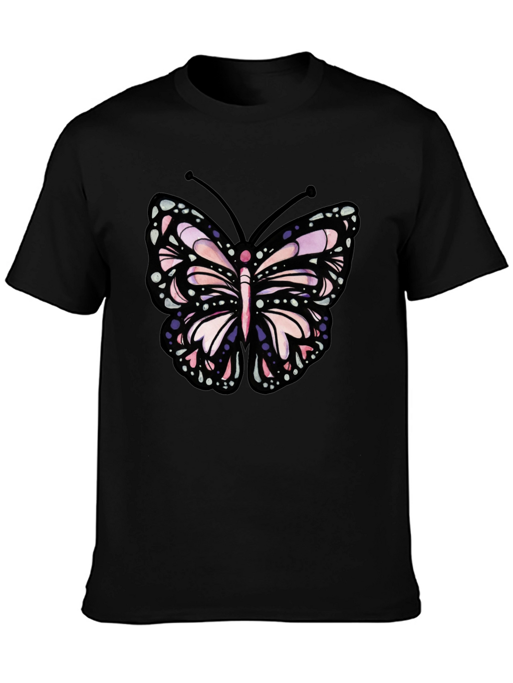 Butterfly Graphic Tee - Black Cotton Blend