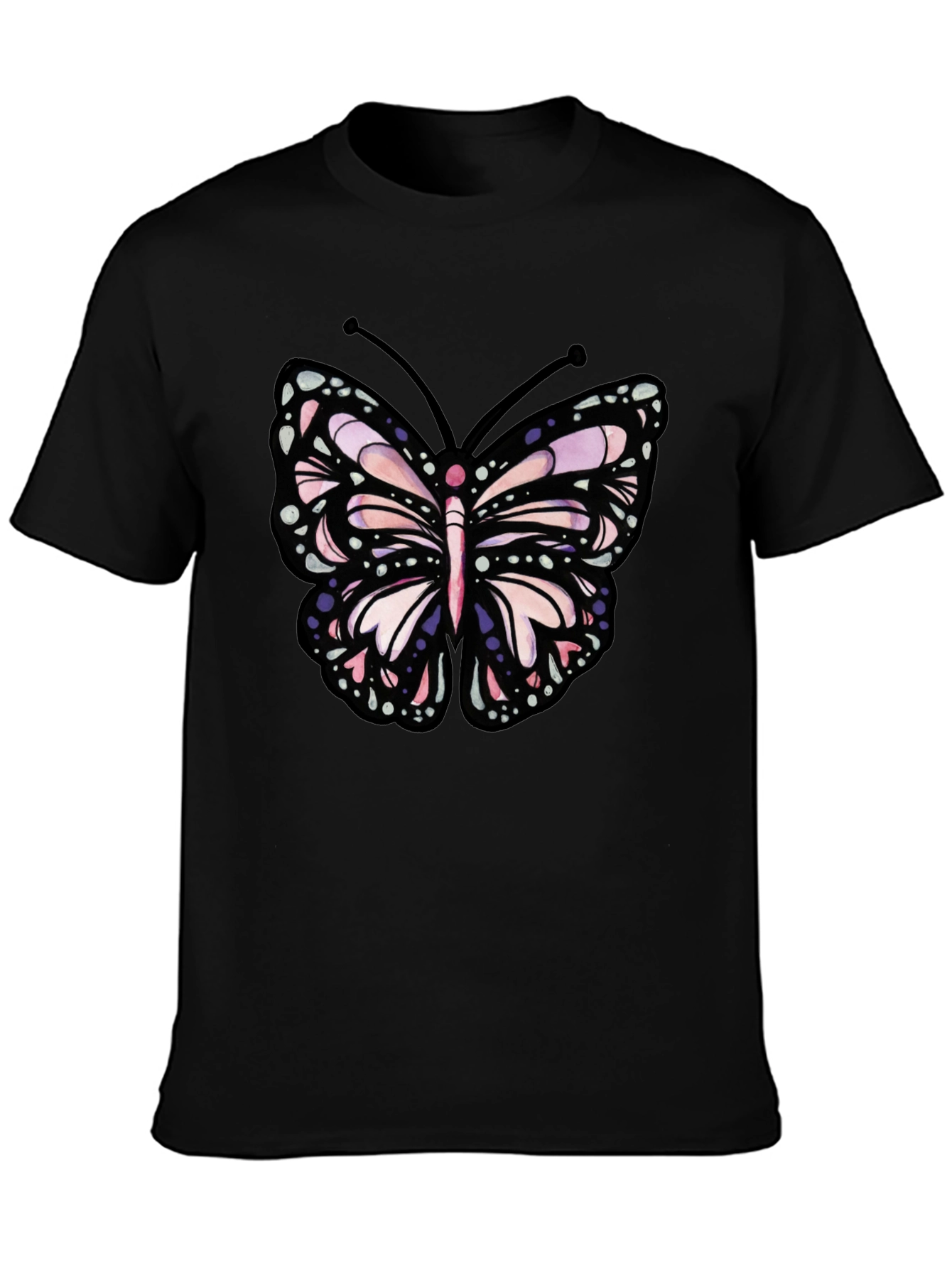 Butterfly Graphic Tee - Black Cotton Blend