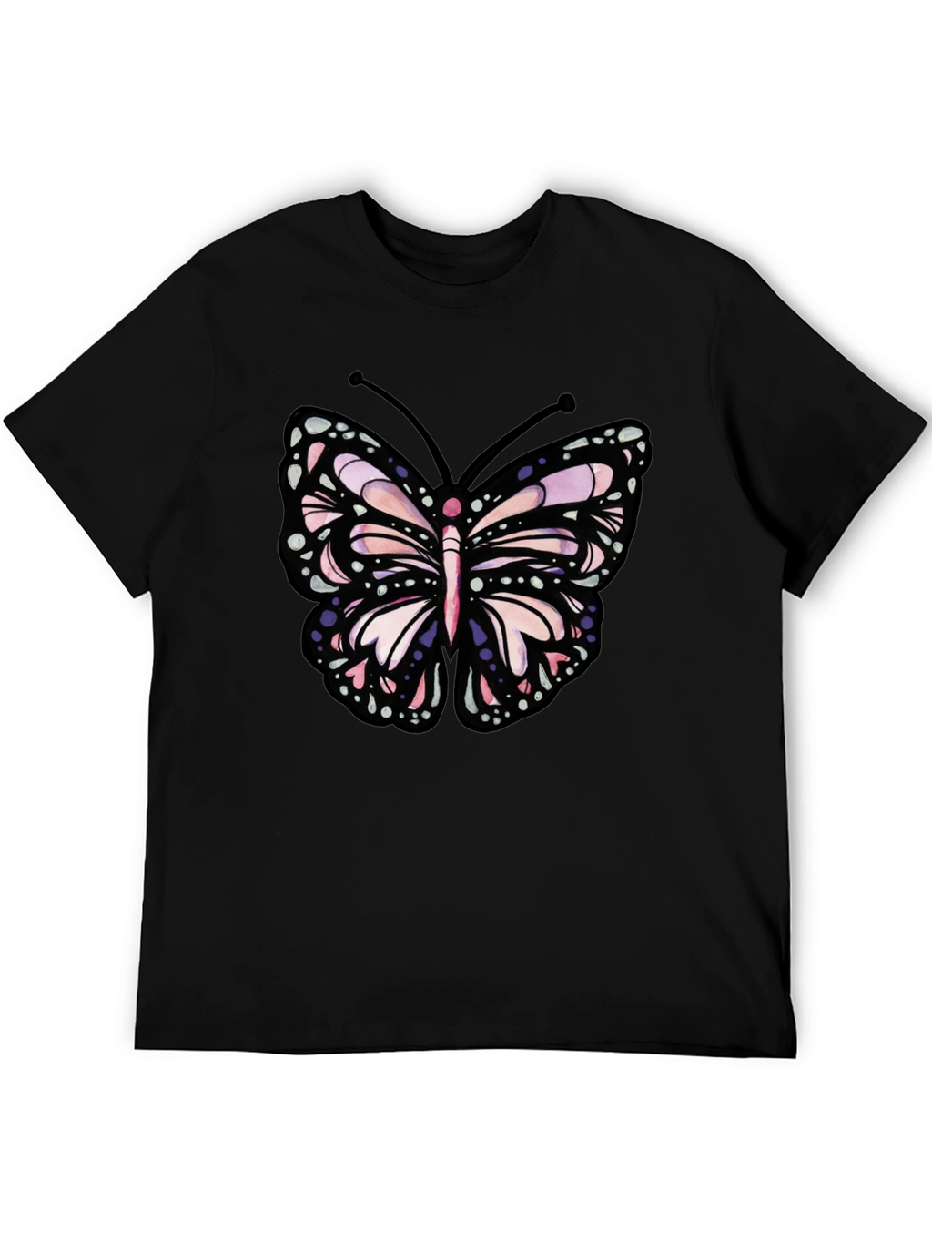 Butterfly Graphic Tee - Black Cotton Blend