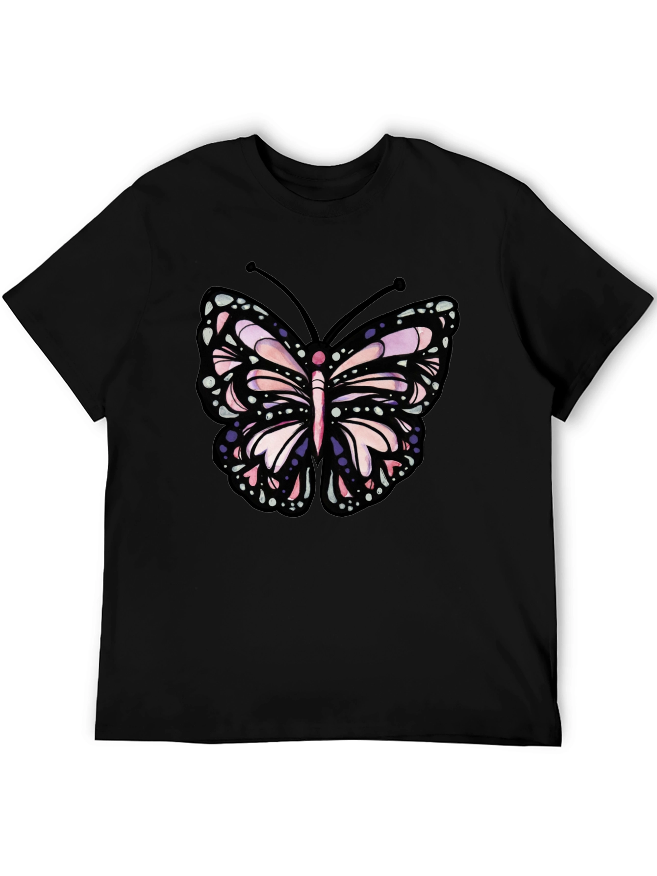 Butterfly Graphic Tee - Black Cotton Blend