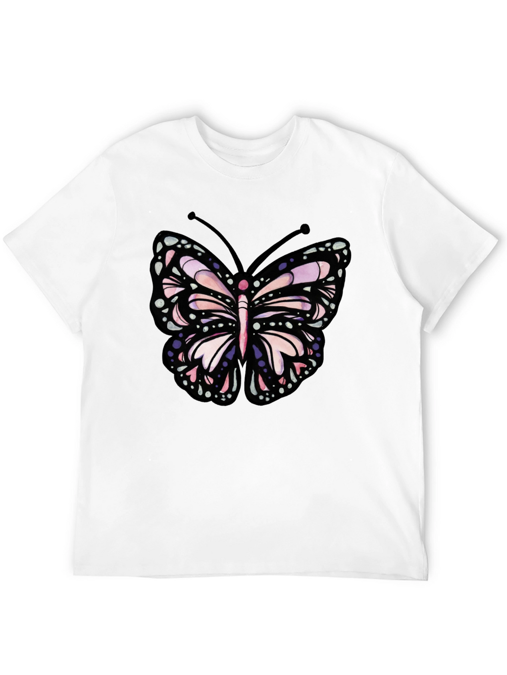 Butterfly Graphic Tee - Black Cotton Blend