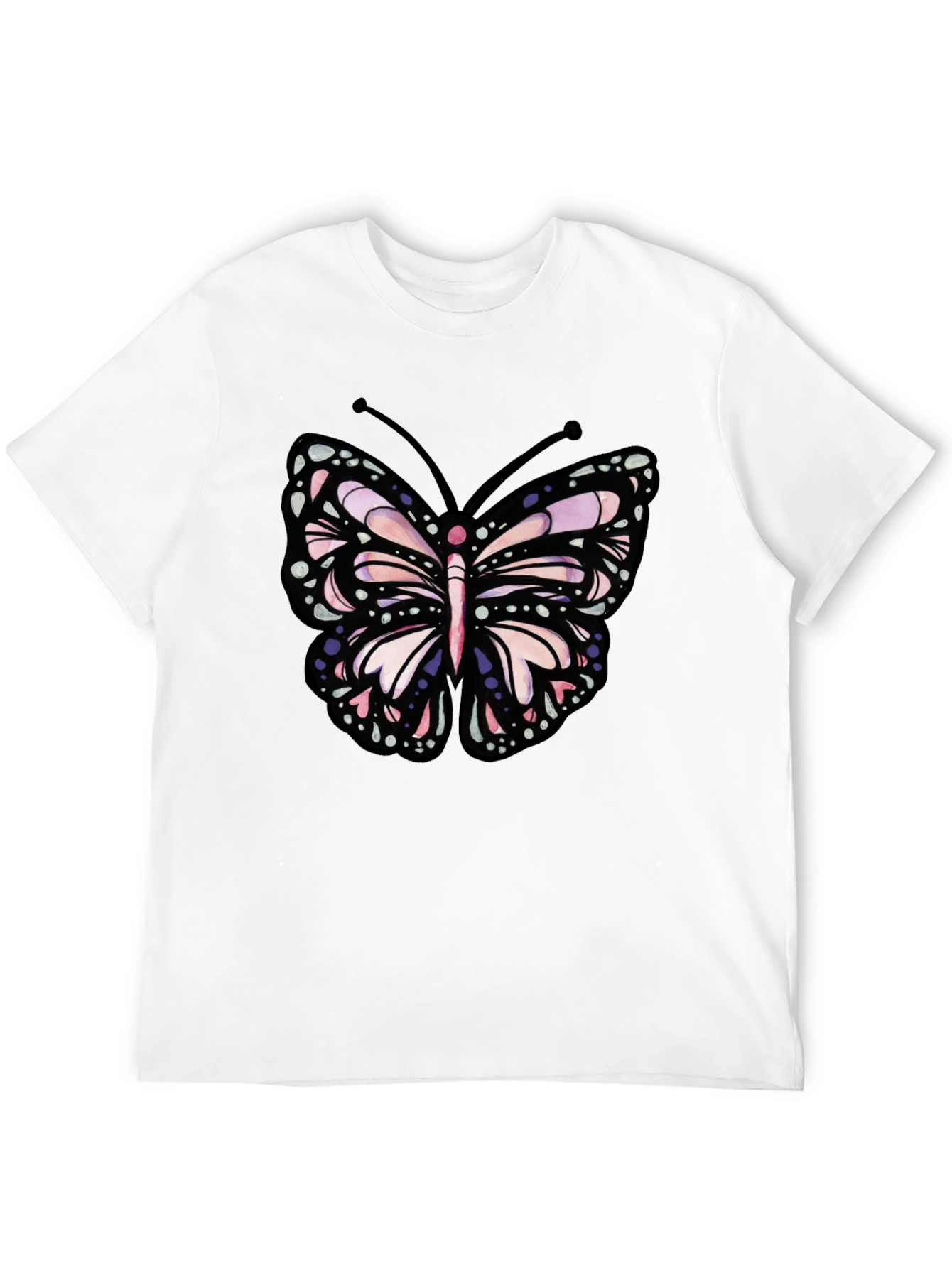 Butterfly Graphic Tee - Black Cotton Blend