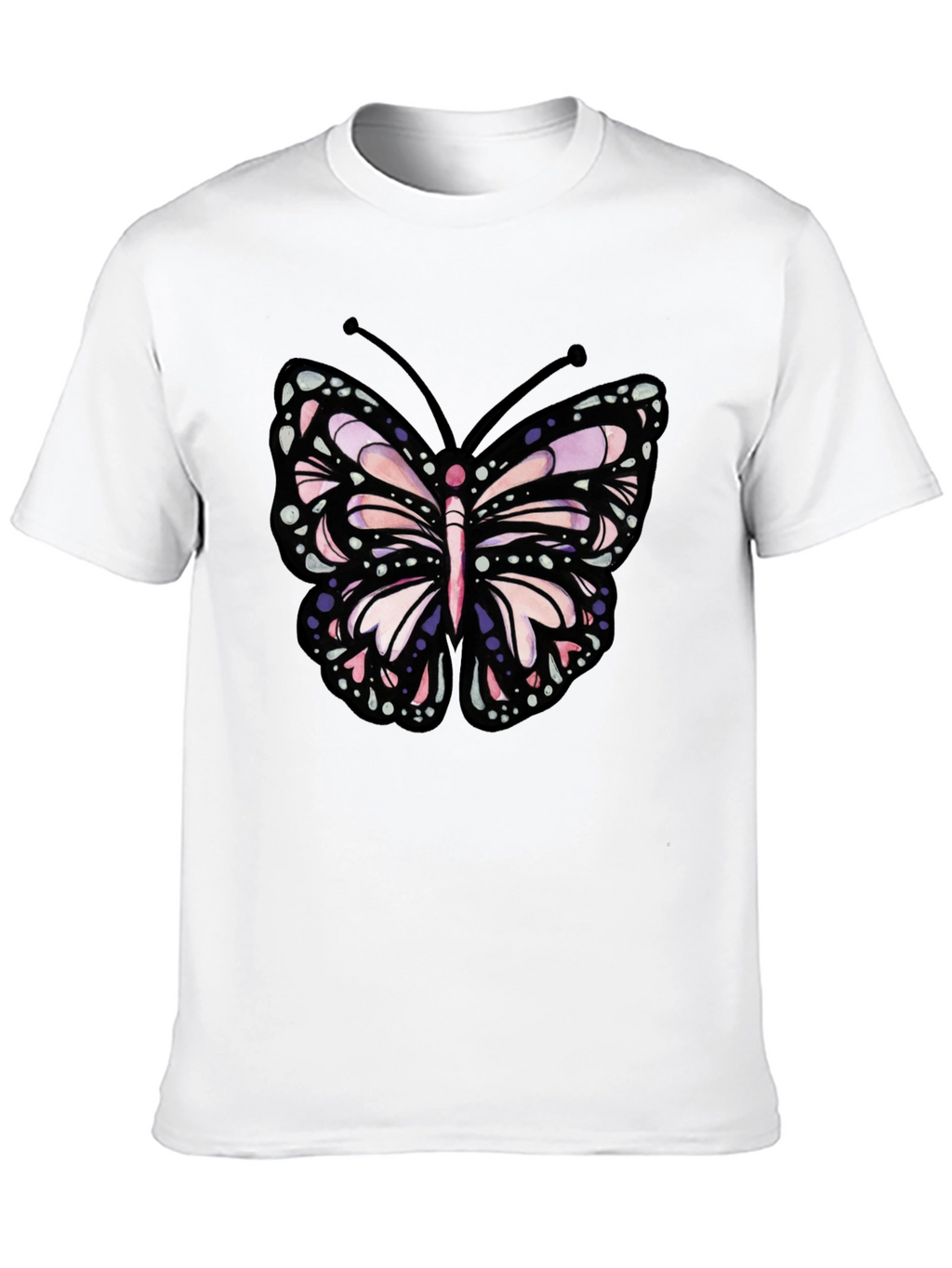 Butterfly Graphic Tee - Black Cotton Blend