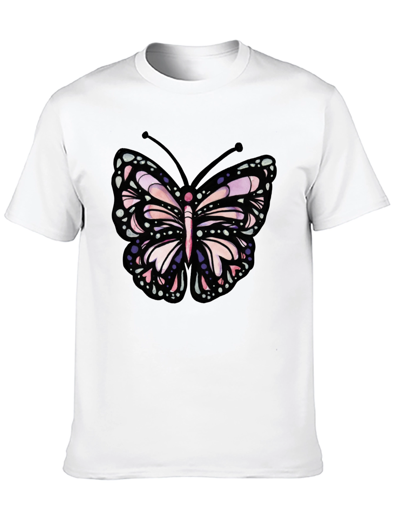 Butterfly Graphic Tee - Black Cotton Blend