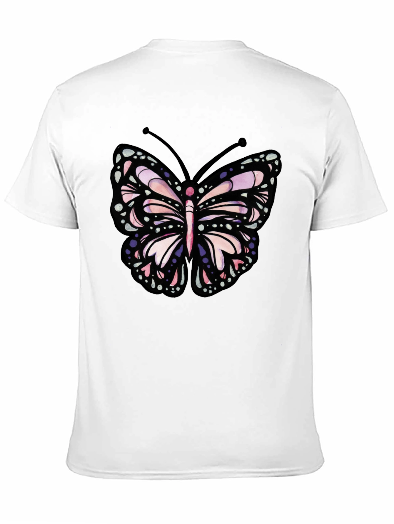 Butterfly Graphic Tee - Black Cotton Blend