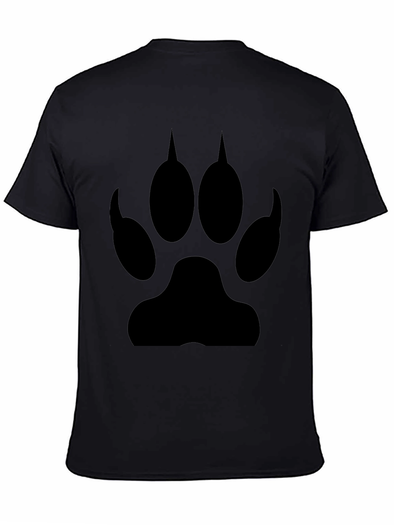 Black Wolf Paw Print T-Shirt