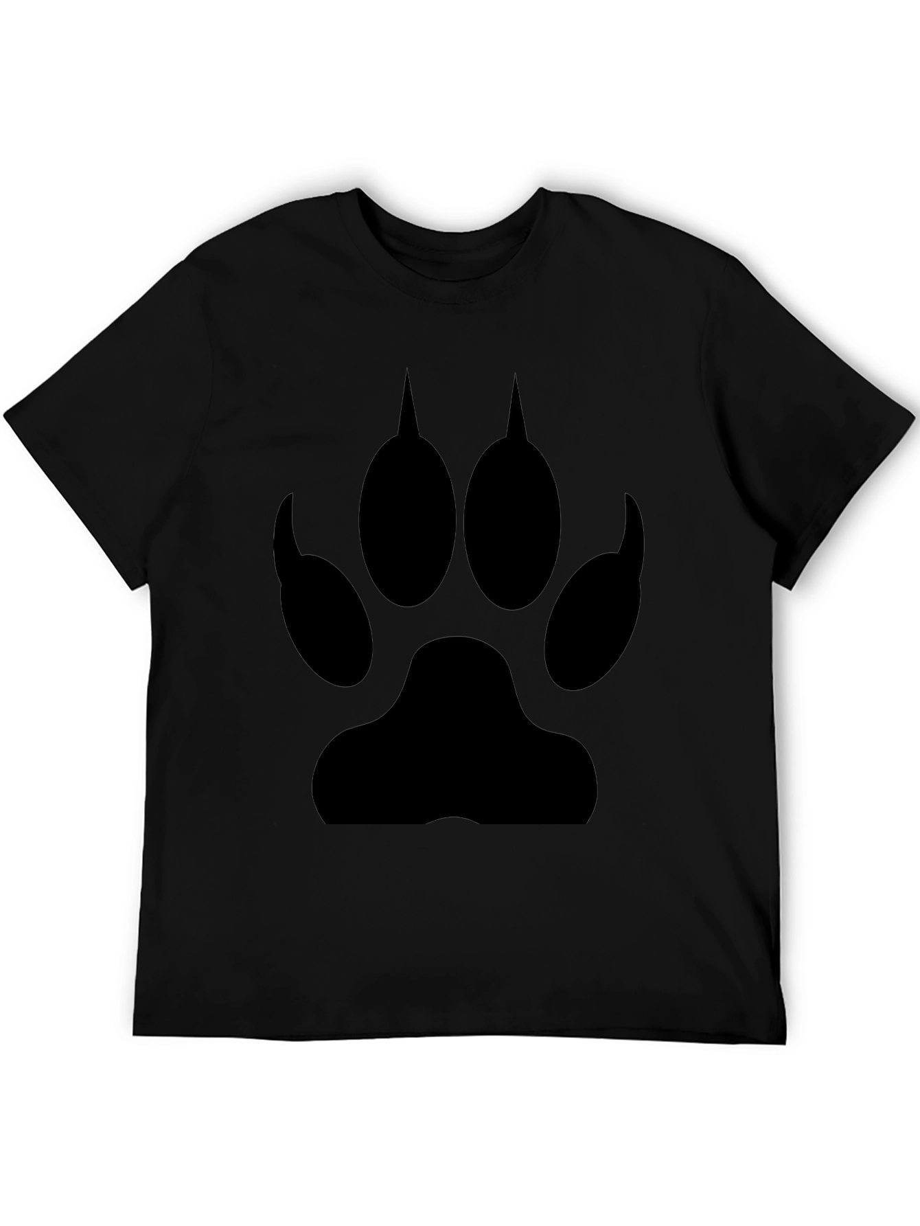 Black Wolf Paw Print T-Shirt