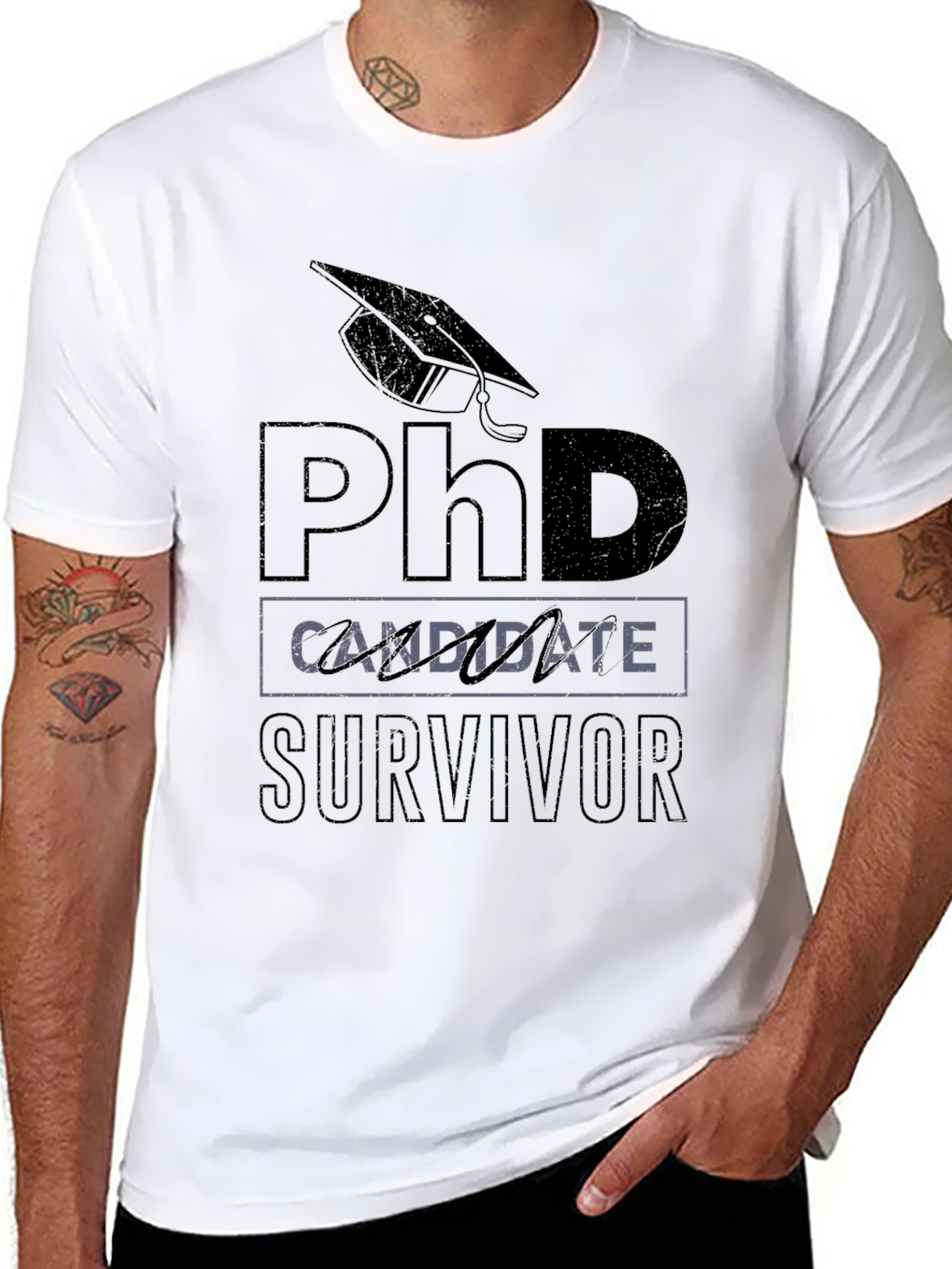 PhD Candidate Survivor Graphic T-Shirt