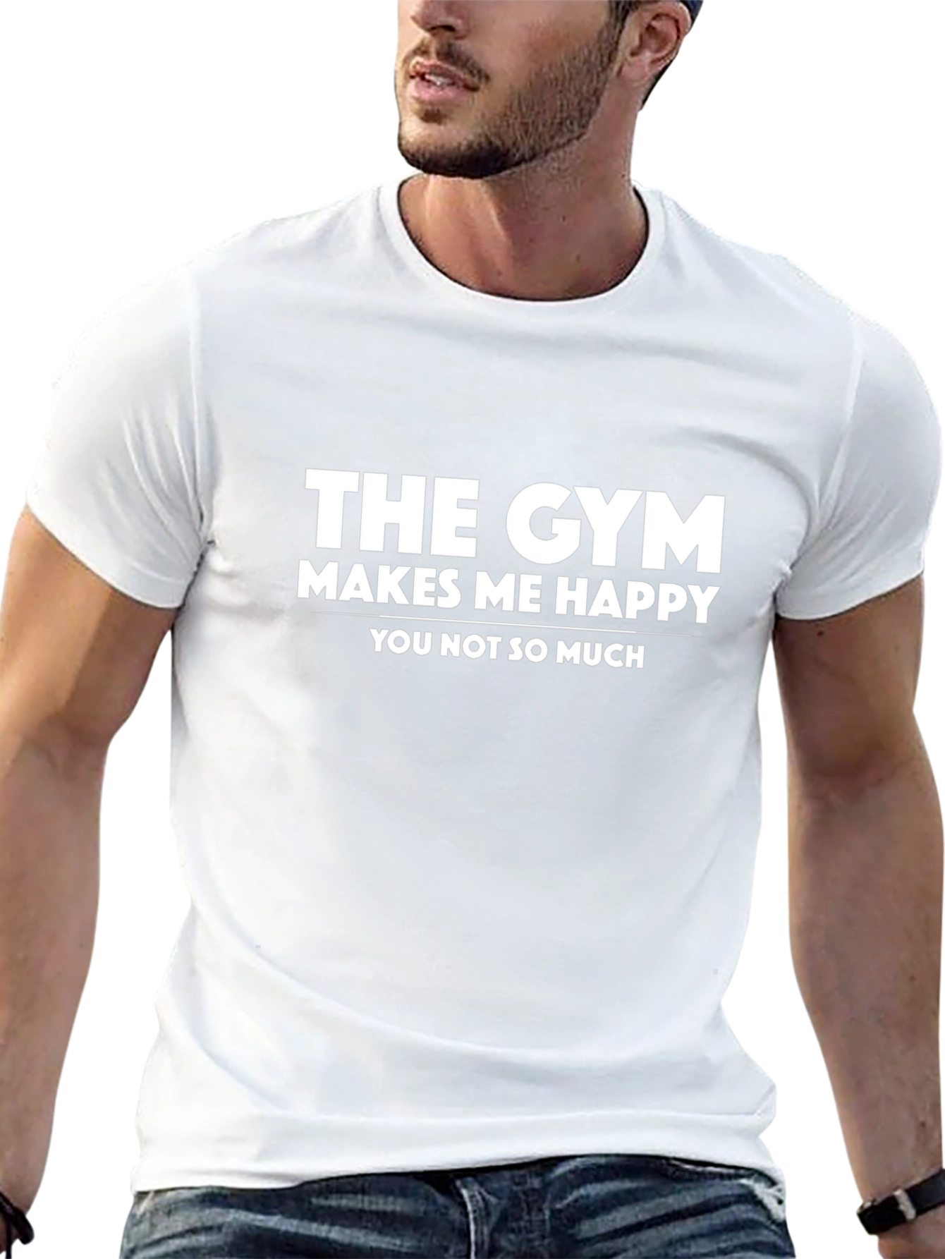 Funny Gym T-Shirt: The Gym Makes Me Happy