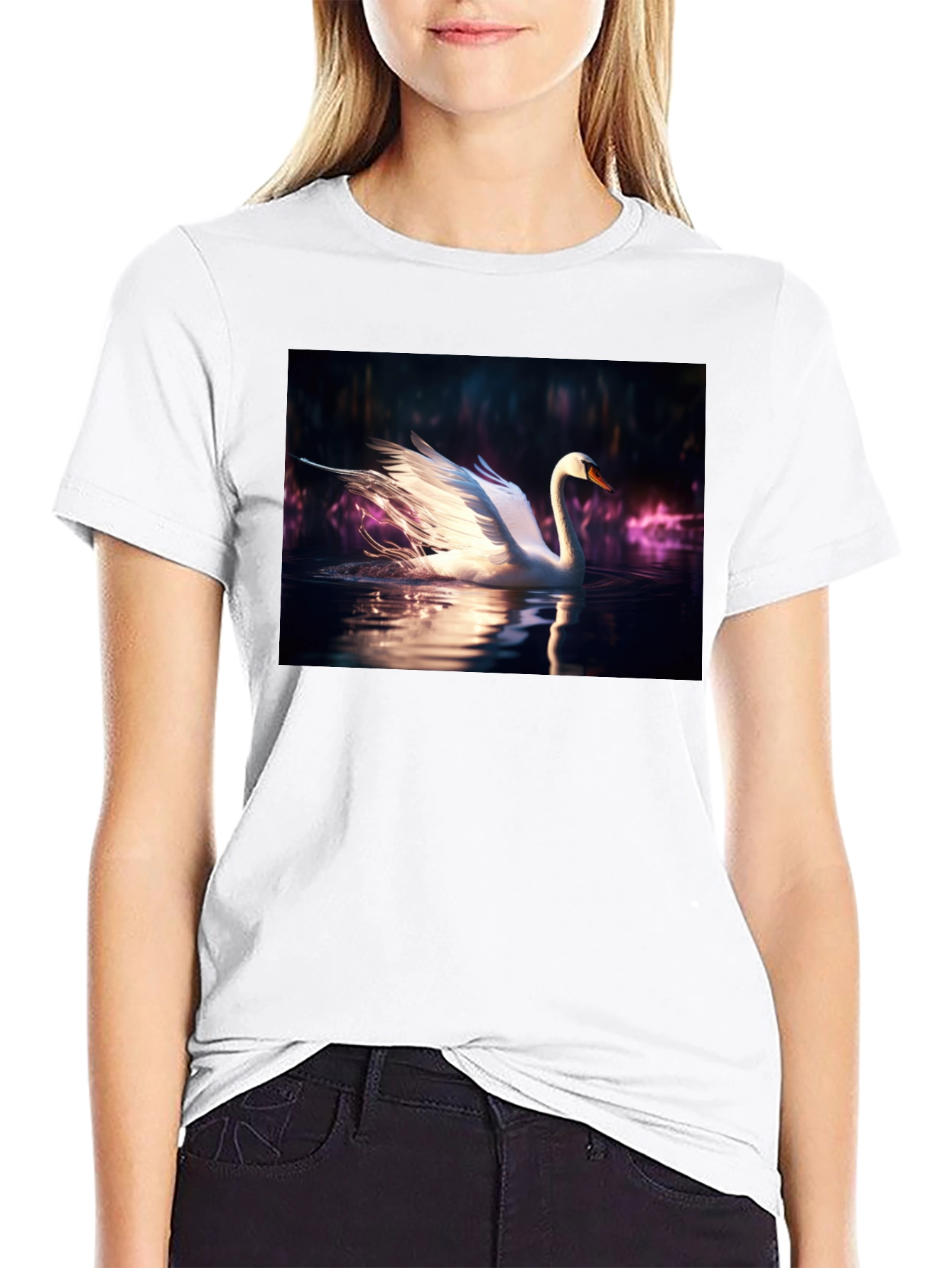 Swan Lake Graphic Tee - Mens Black T-Shirt