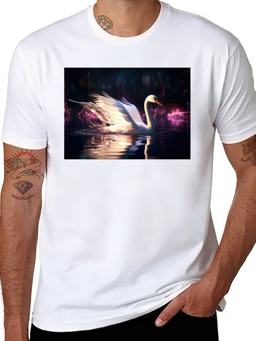 Swan Lake Graphic Tee - Mens Black T-Shirt
