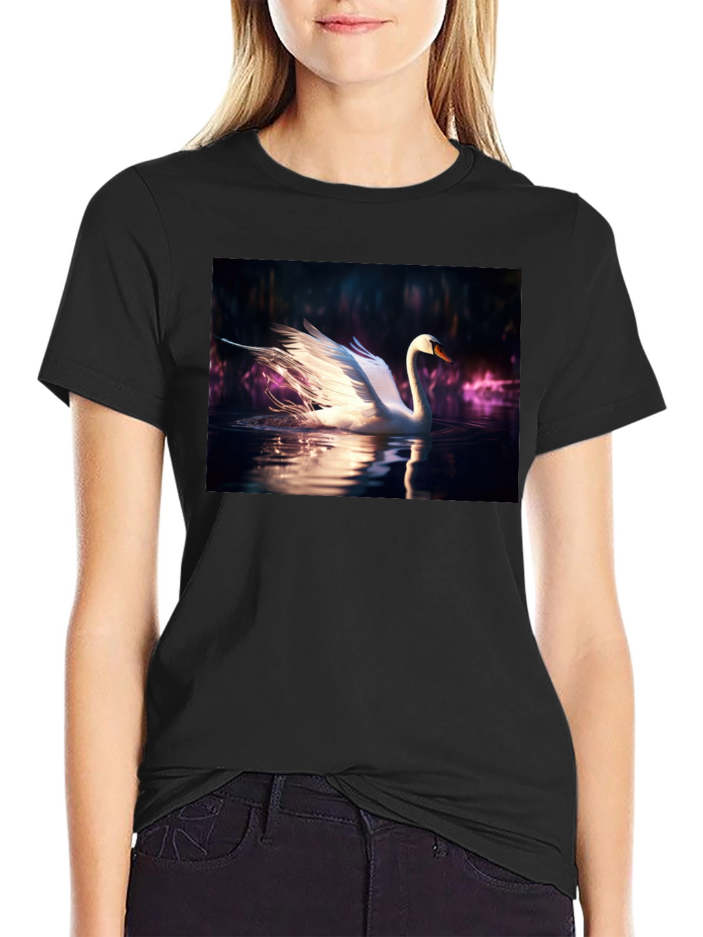 Swan Lake Graphic Tee - Mens Black T-Shirt