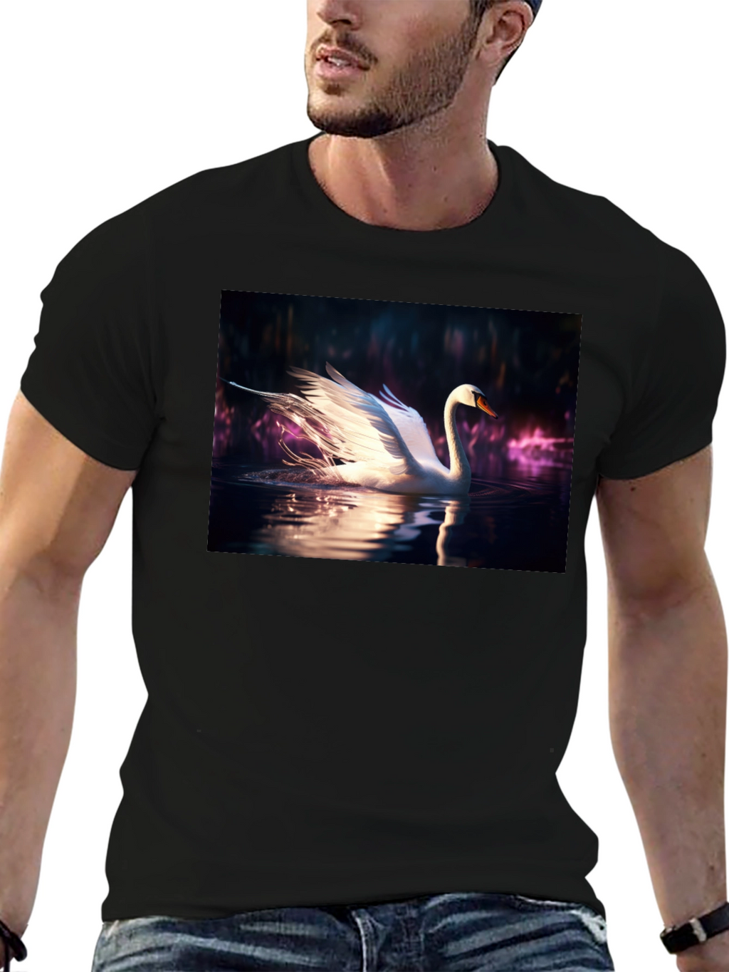 Swan Lake Graphic Tee - Mens Black T-Shirt