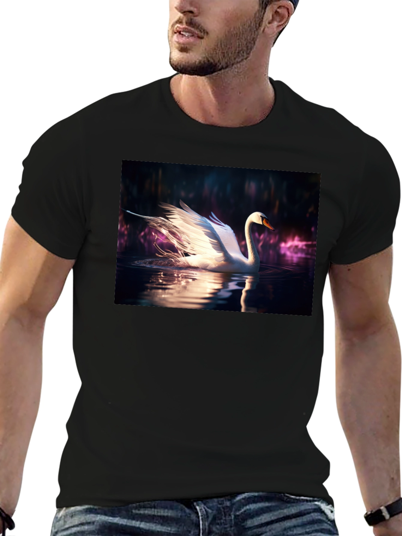 Swan Lake Graphic Tee - Mens Black T-Shirt