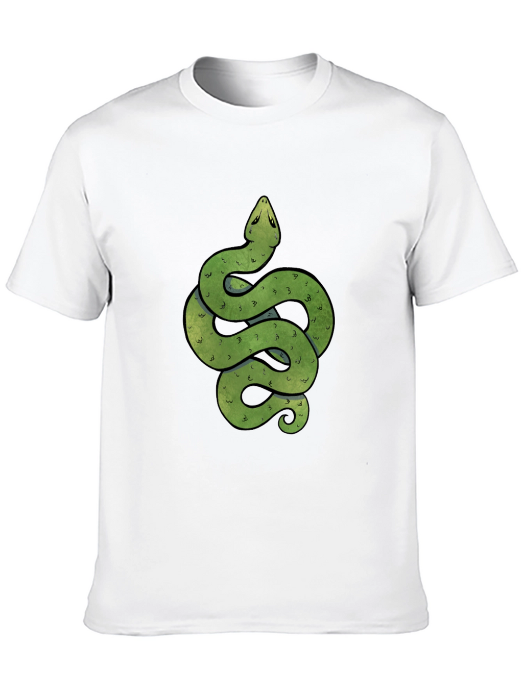 Green Snake Graphic Print Crew Neck T-Shirt