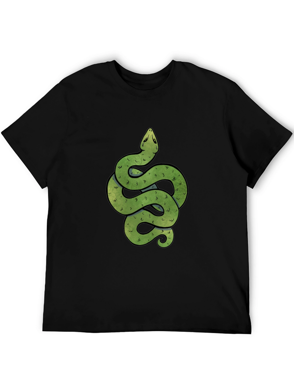 Green Snake Graphic Print Crew Neck T-Shirt