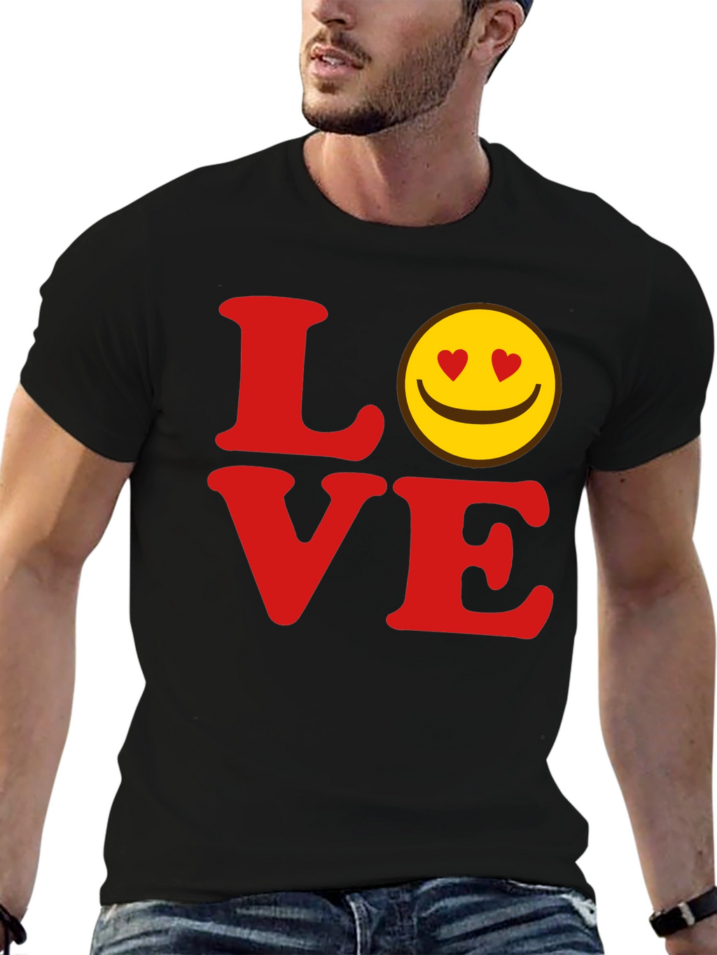 Love Smiley Face Graphic T-Shirt