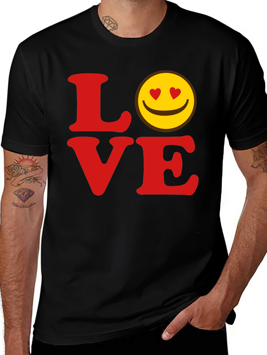 Love Smiley Face Graphic T-Shirt