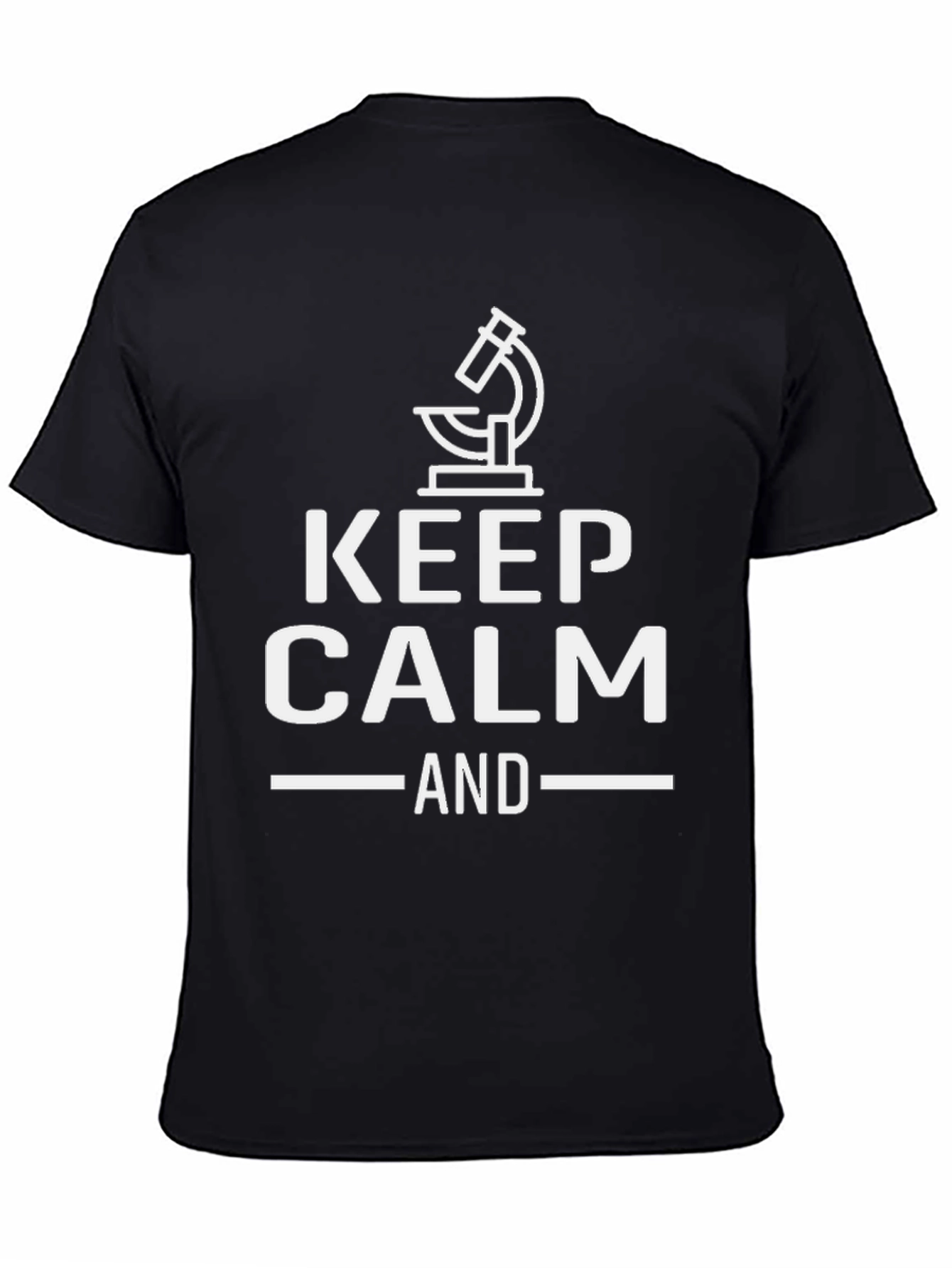 Keep Calm And Microscope Black T-Shirt