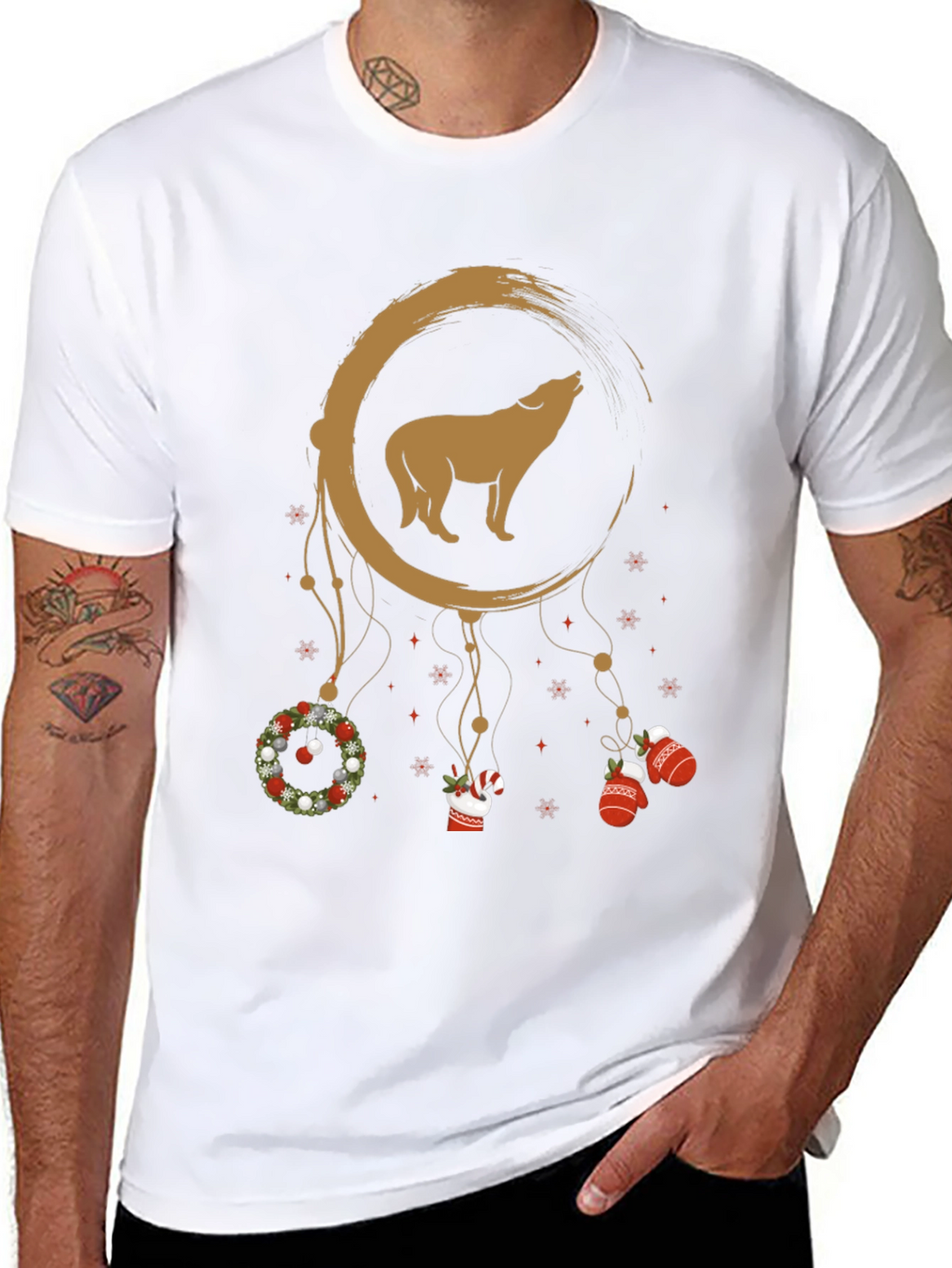 Wolf Moon Dreamcatcher Christmas T-Shirt