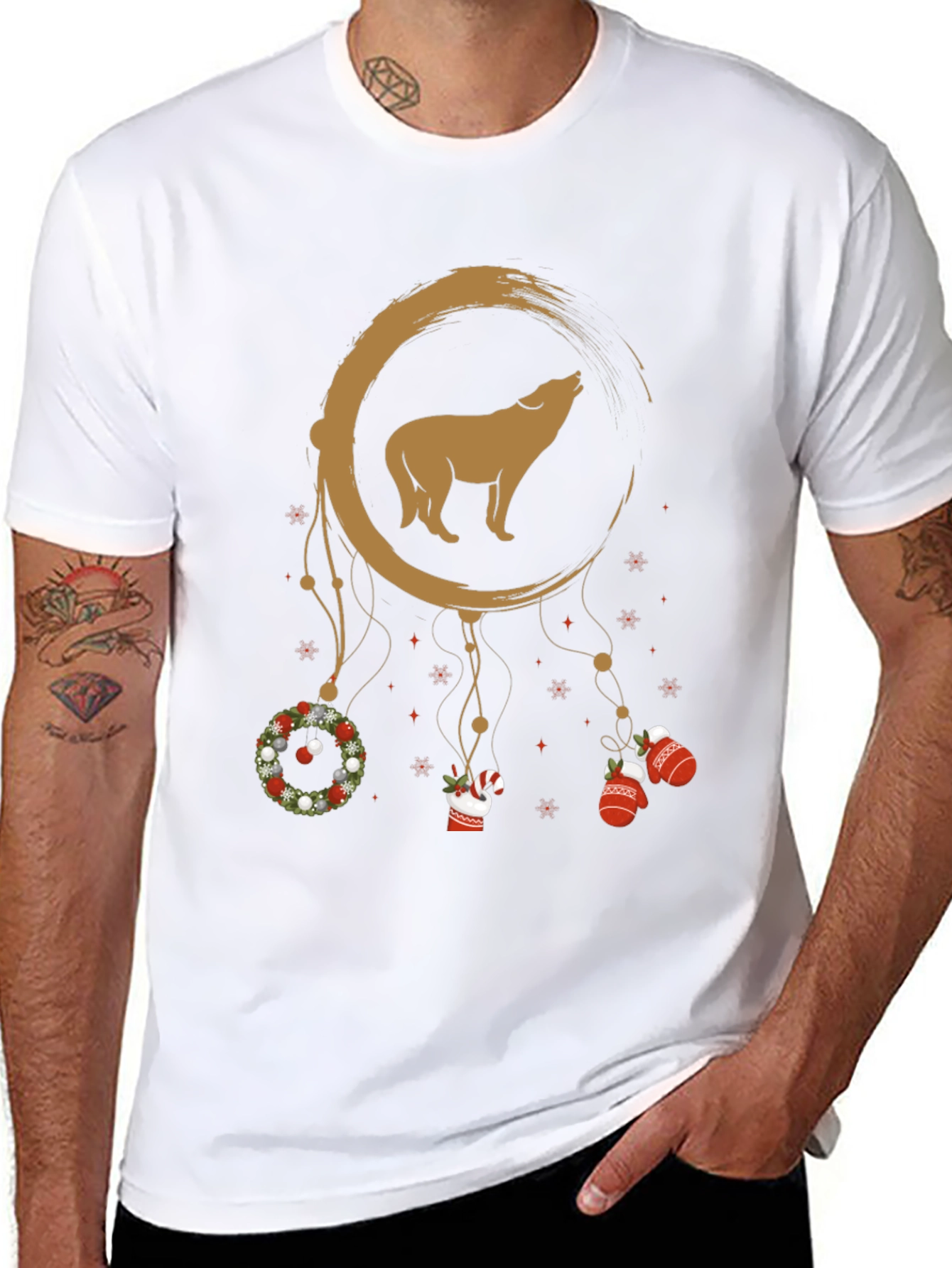 Wolf Moon Dreamcatcher Christmas T-Shirt