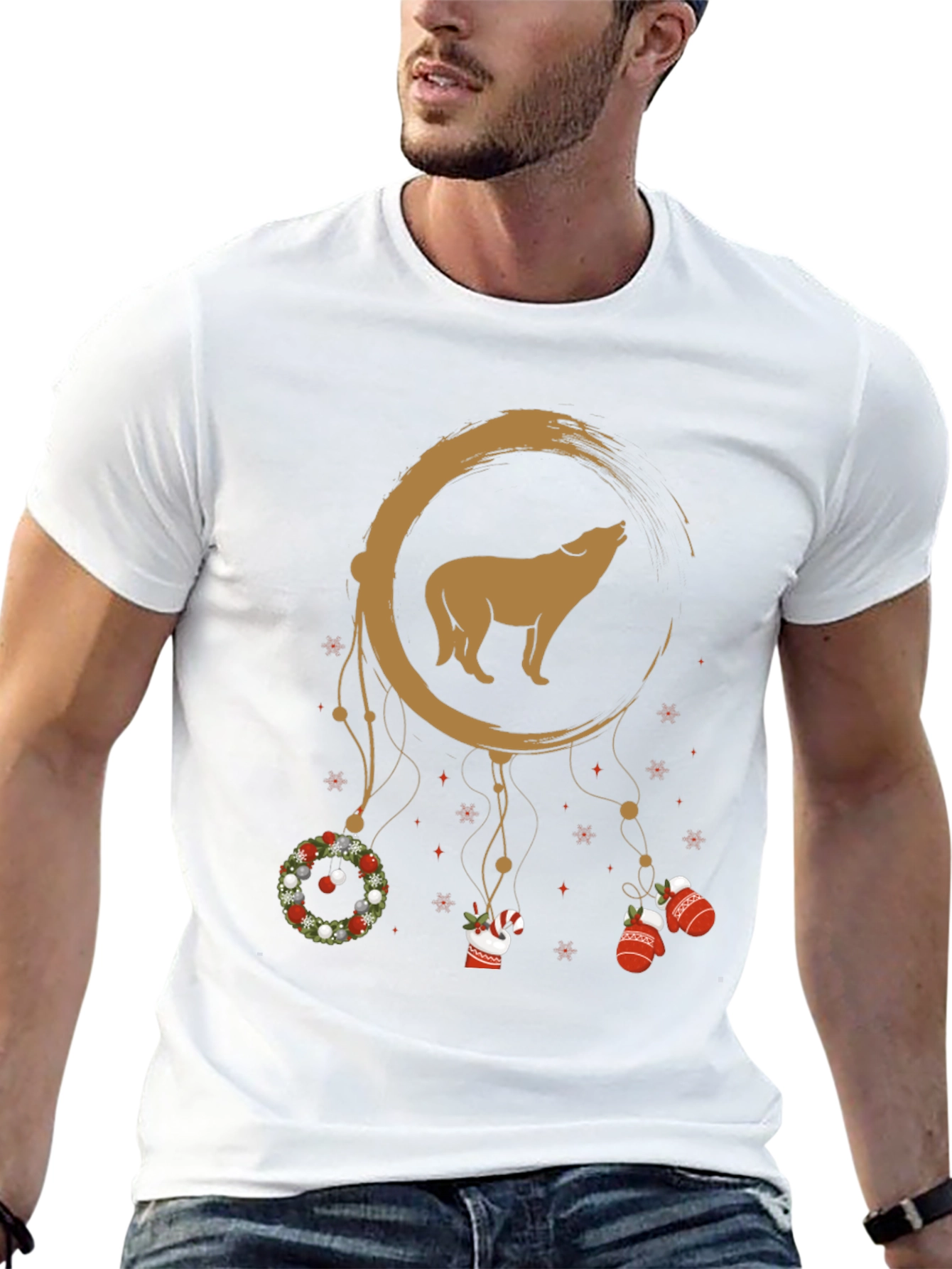 Wolf Moon Dreamcatcher Christmas T-Shirt