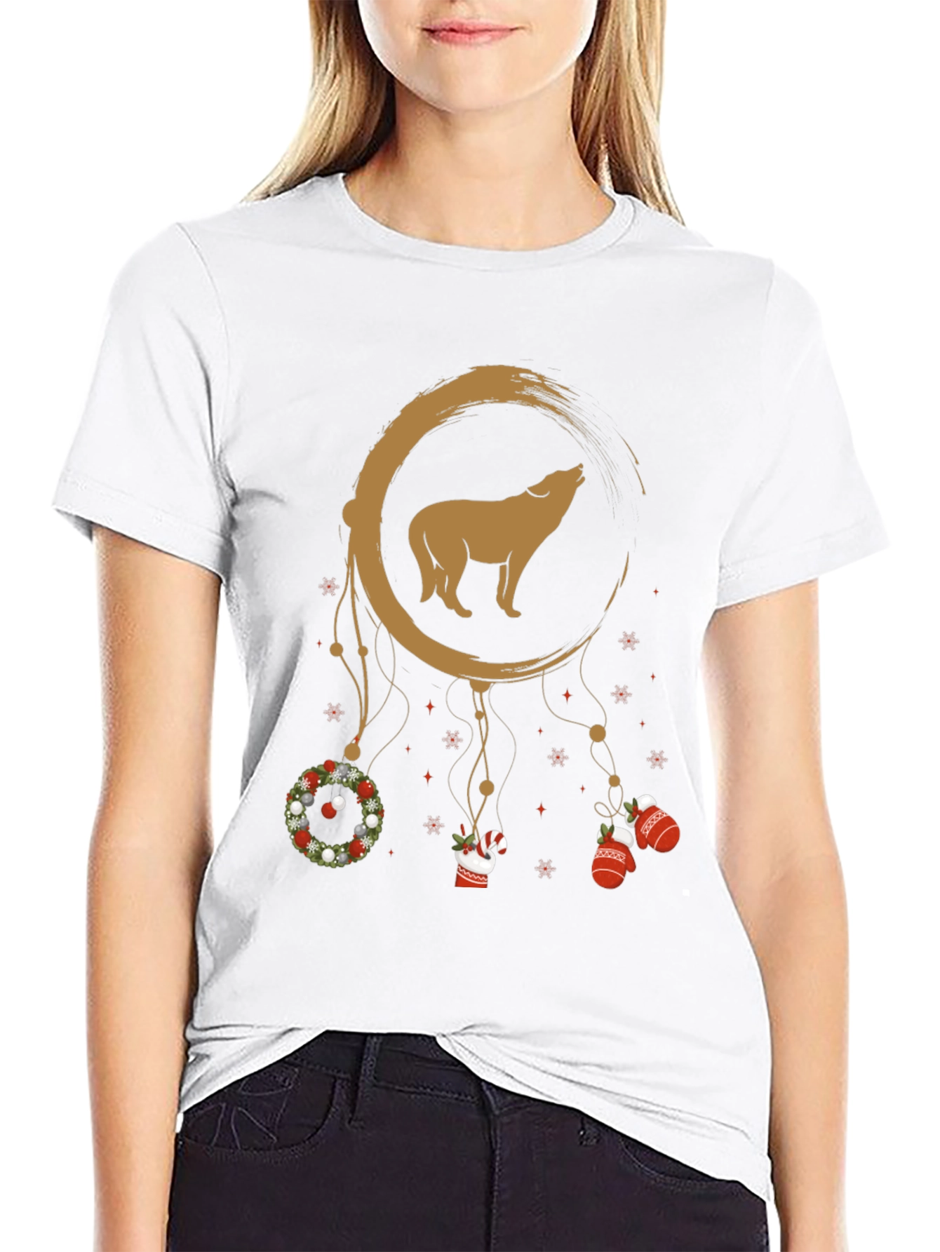 Wolf Moon Dreamcatcher Christmas T-Shirt