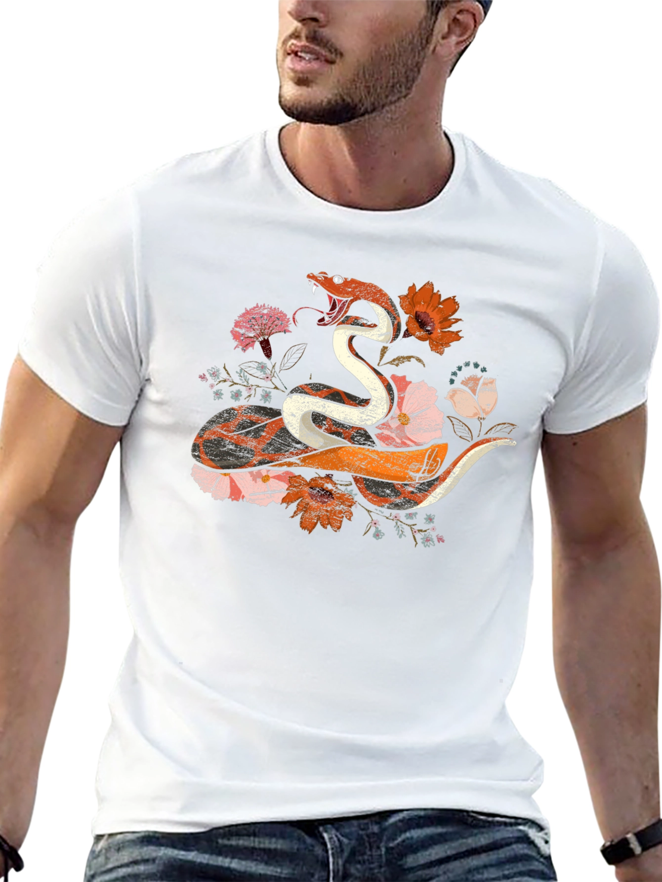 Floral Snake Graphic Tee