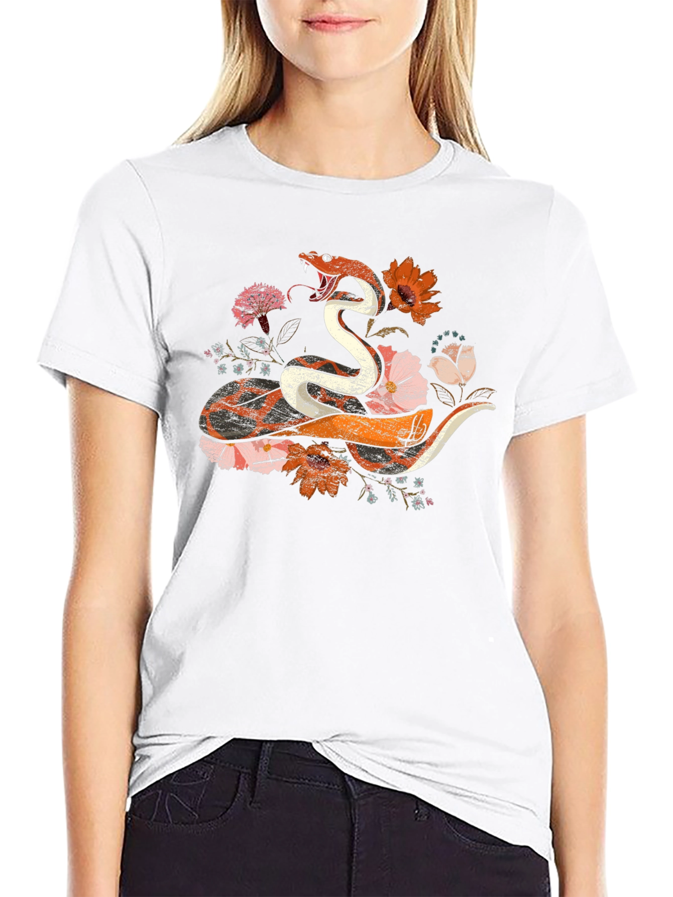 Floral Snake Graphic Tee