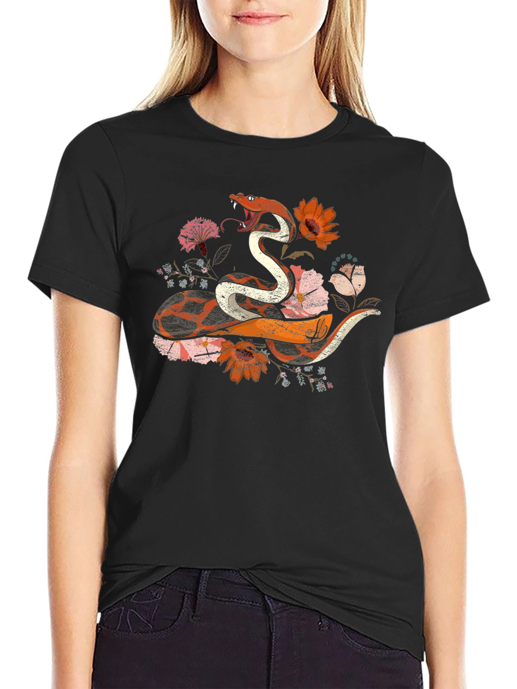 Floral Snake Graphic Tee