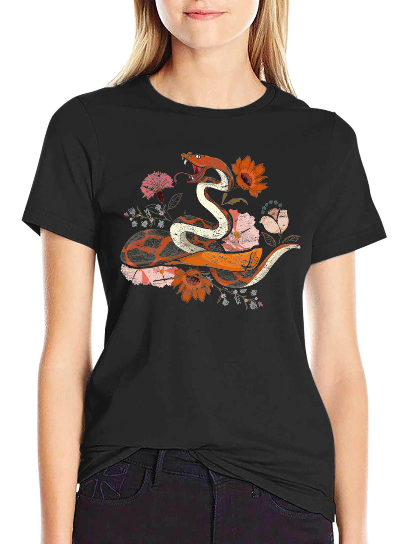 Floral Snake Graphic Tee