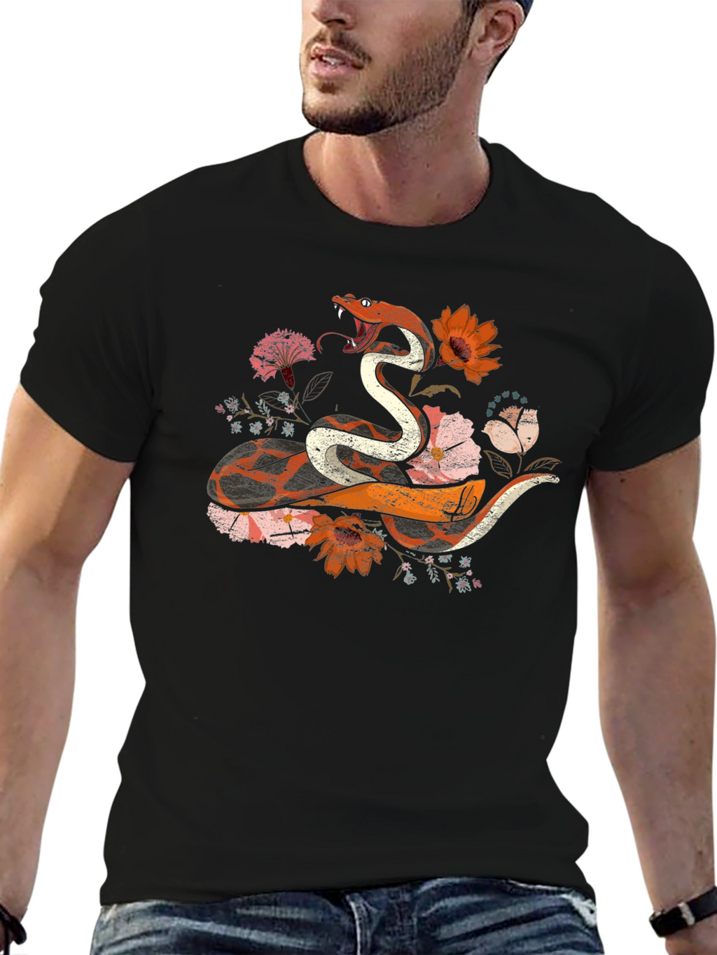 Floral Snake Graphic Tee