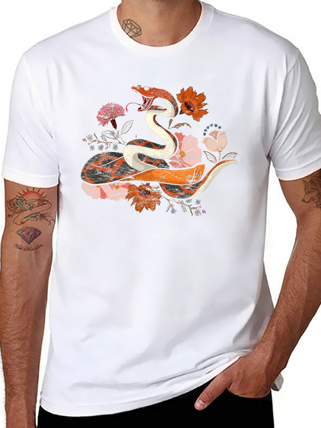 Floral Snake Graphic Tee