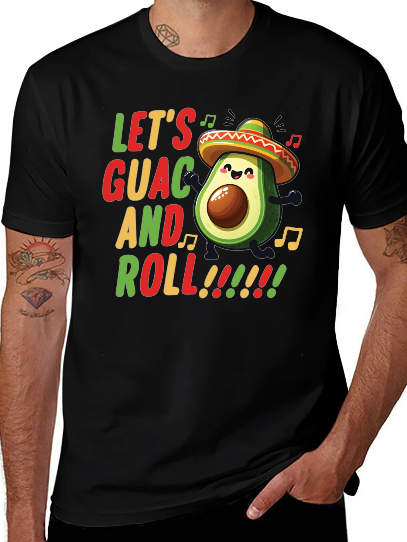 Lets Guac and Roll Avocado Graphic Tee