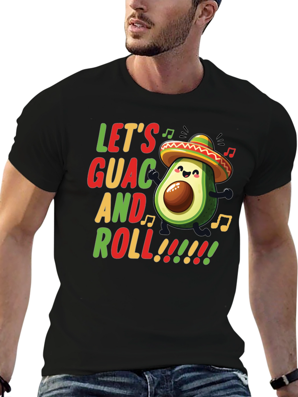 Lets Guac and Roll Avocado Graphic Tee