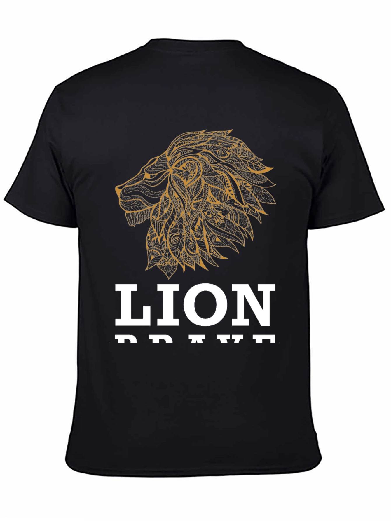 Lion Brave Graphic Tee - Black T-Shirt