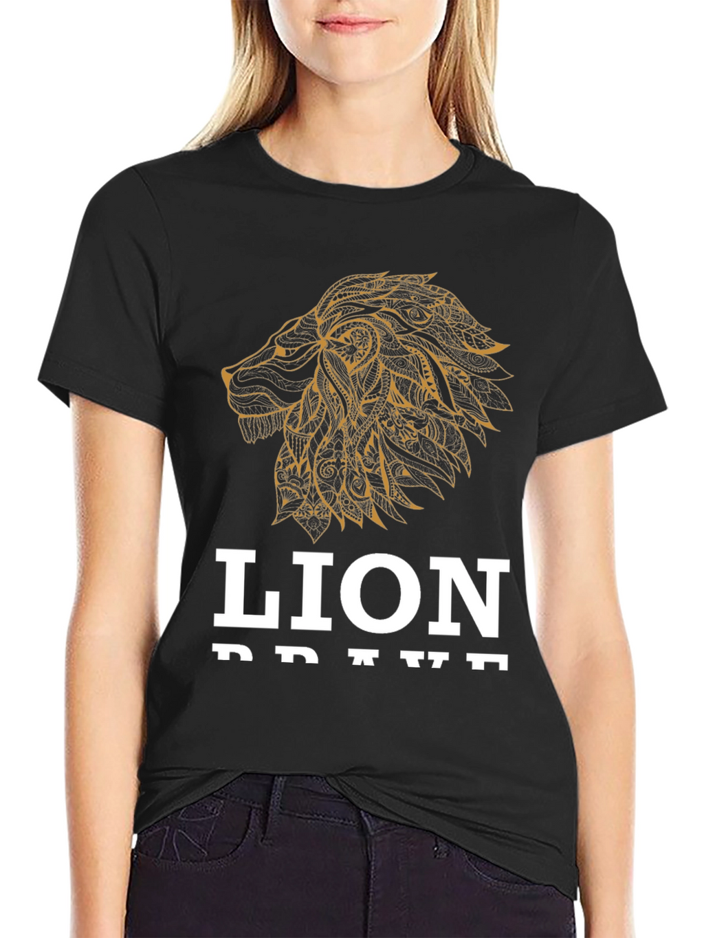 Lion Brave Graphic Tee - Black T-Shirt