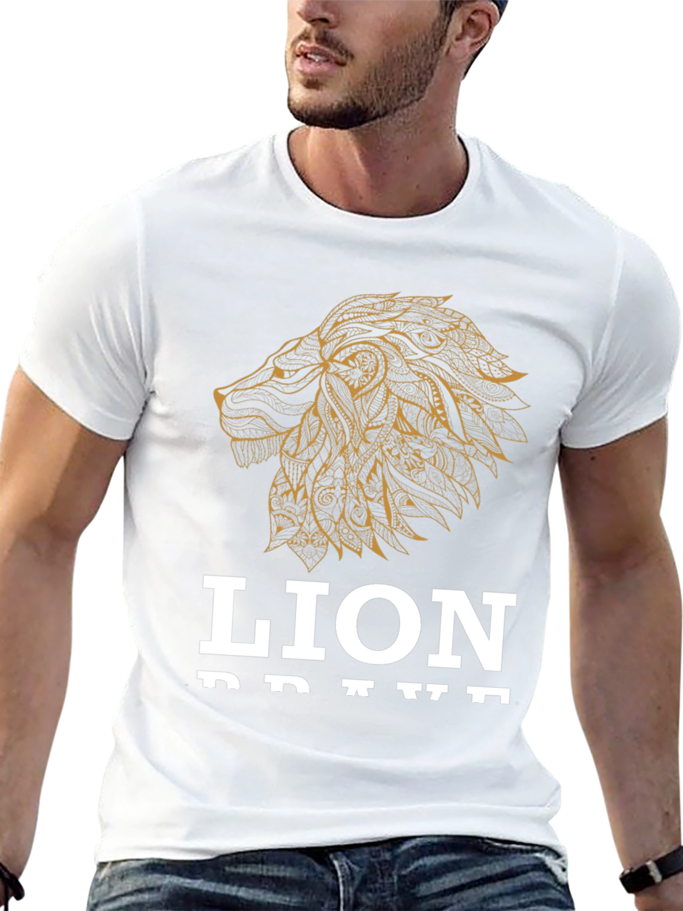 Lion Brave Graphic Tee - Black T-Shirt