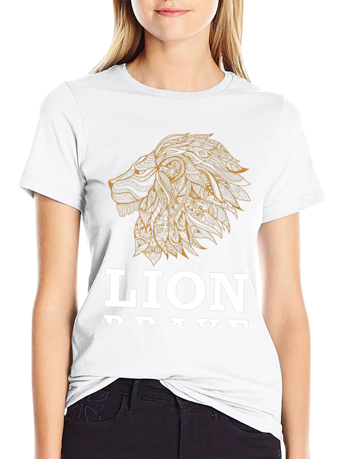 Lion Brave Graphic Tee - Black T-Shirt