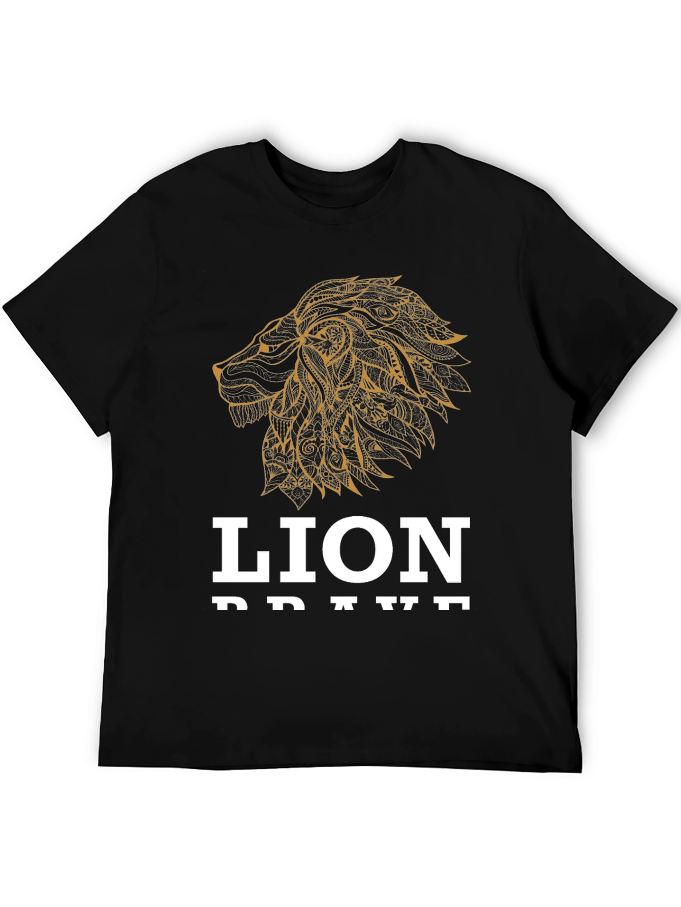 Lion Brave Graphic Tee - Black T-Shirt
