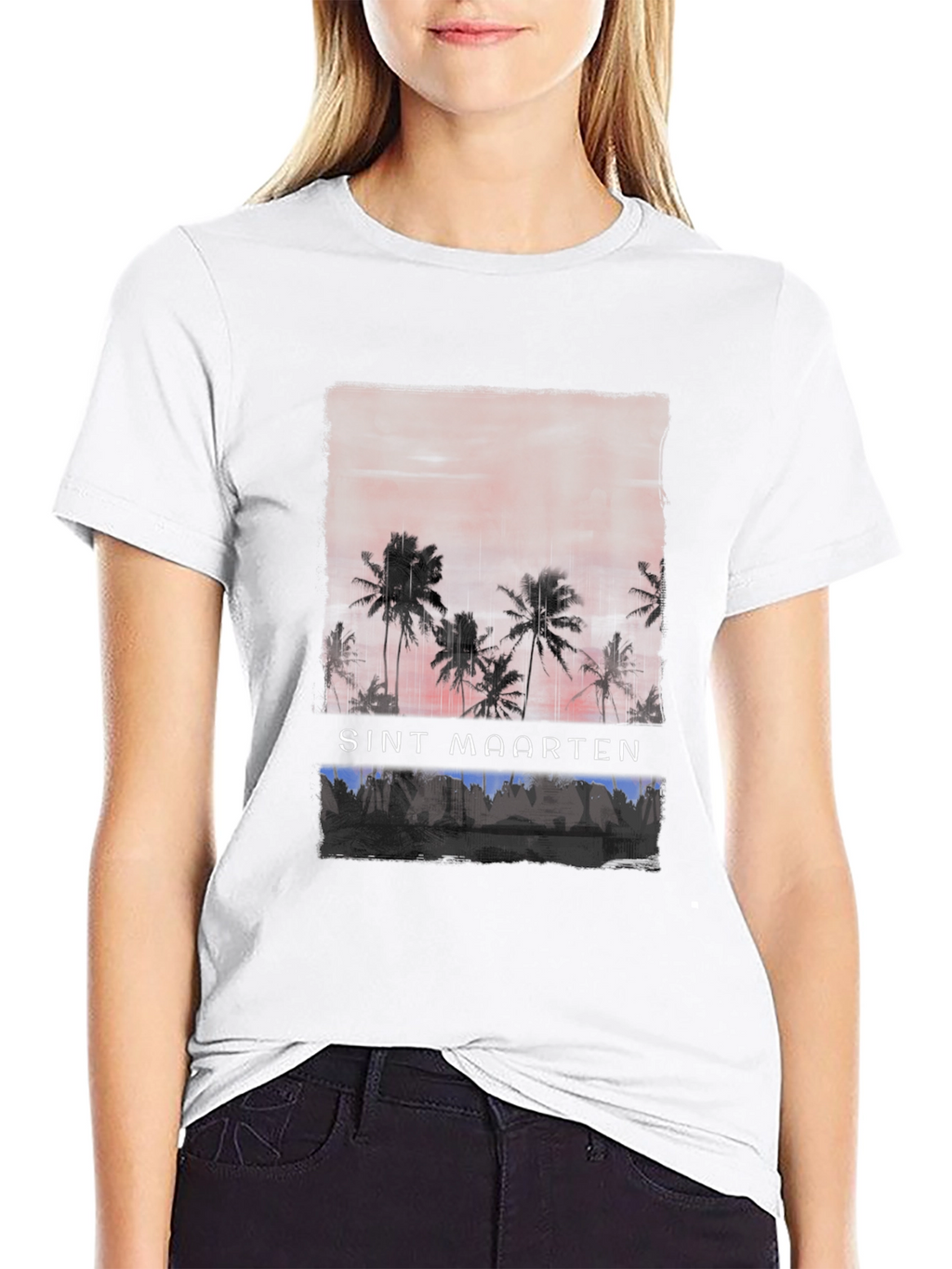 Sint Maarten Palm Tree Graphic T-Shirt