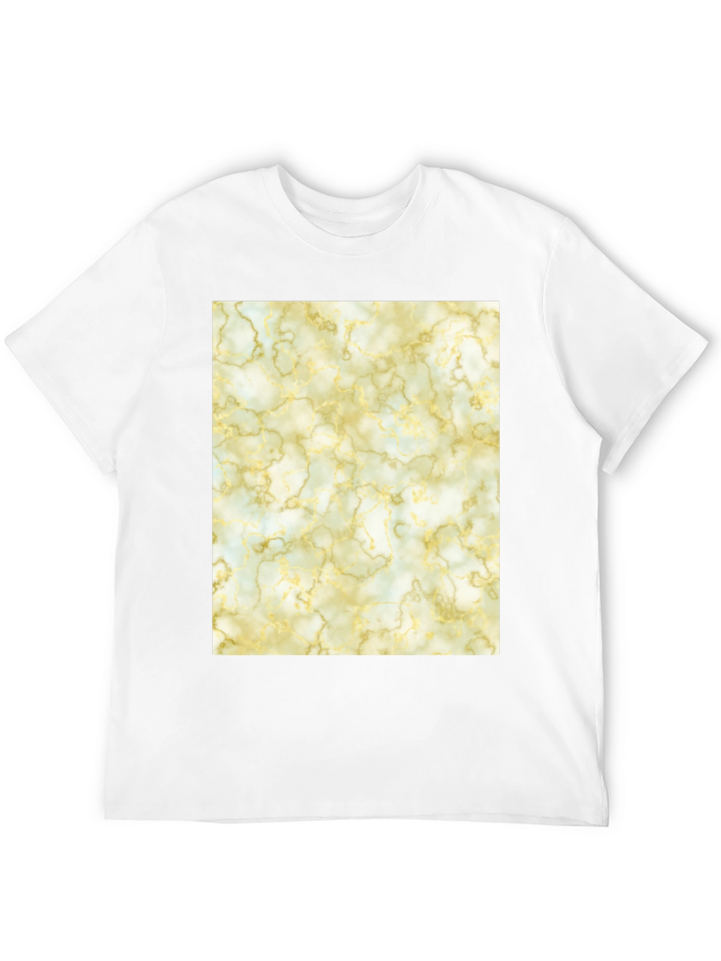 Marble Pattern Black Crew Neck T-Shirt
