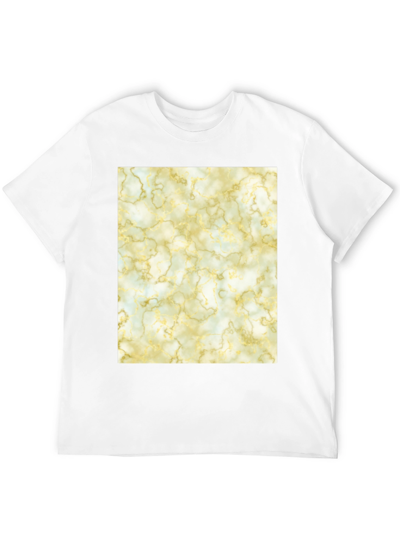 Marble Pattern Black Crew Neck T-Shirt