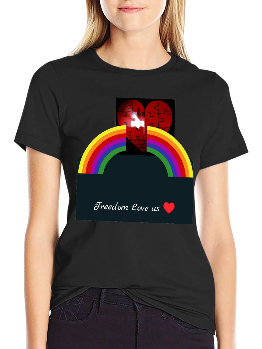 Rainbow Love Heart Graphic Tee
